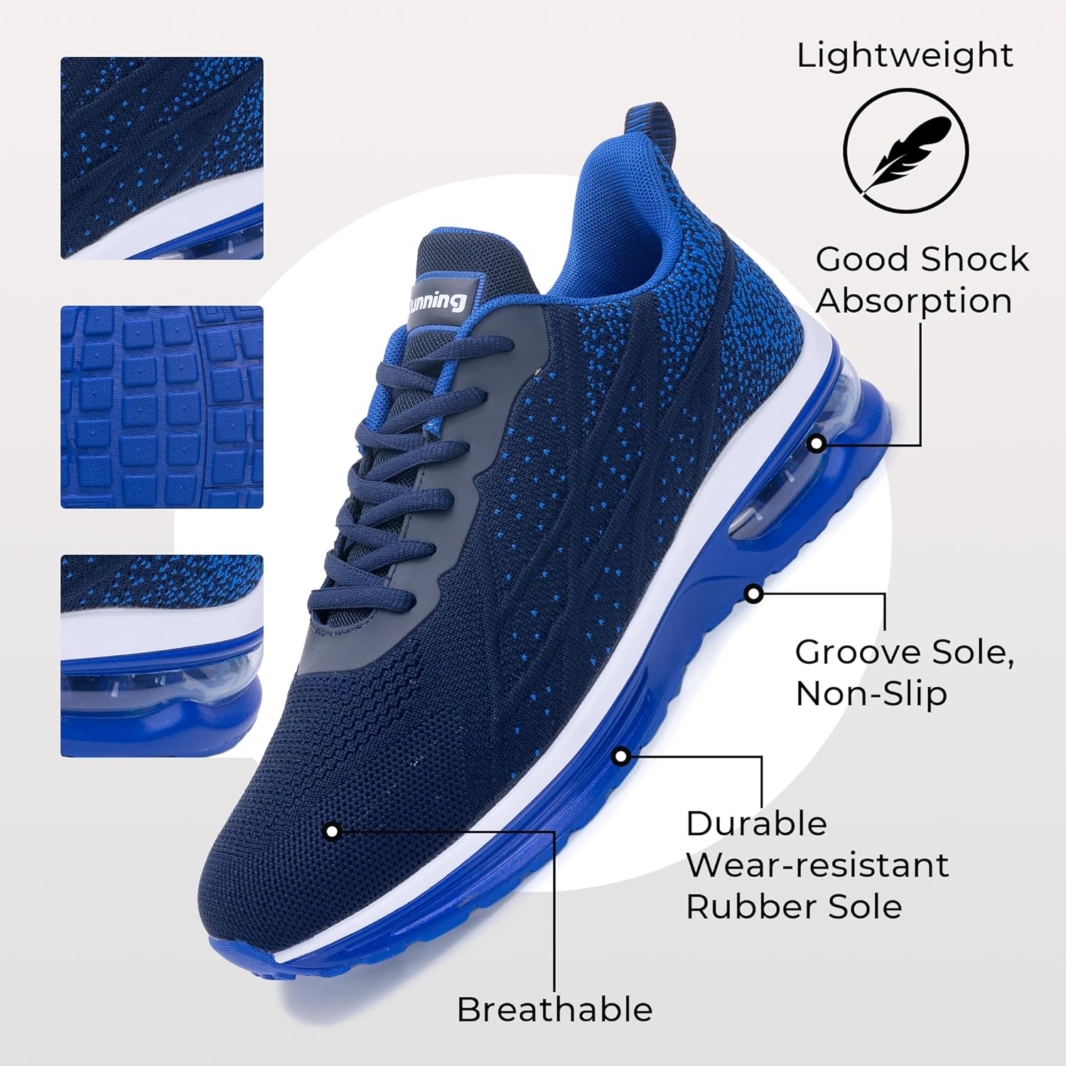 Mens Running Shoes Gym Athletic Tennis Sneakers Comfortable Casual Walking Shoes