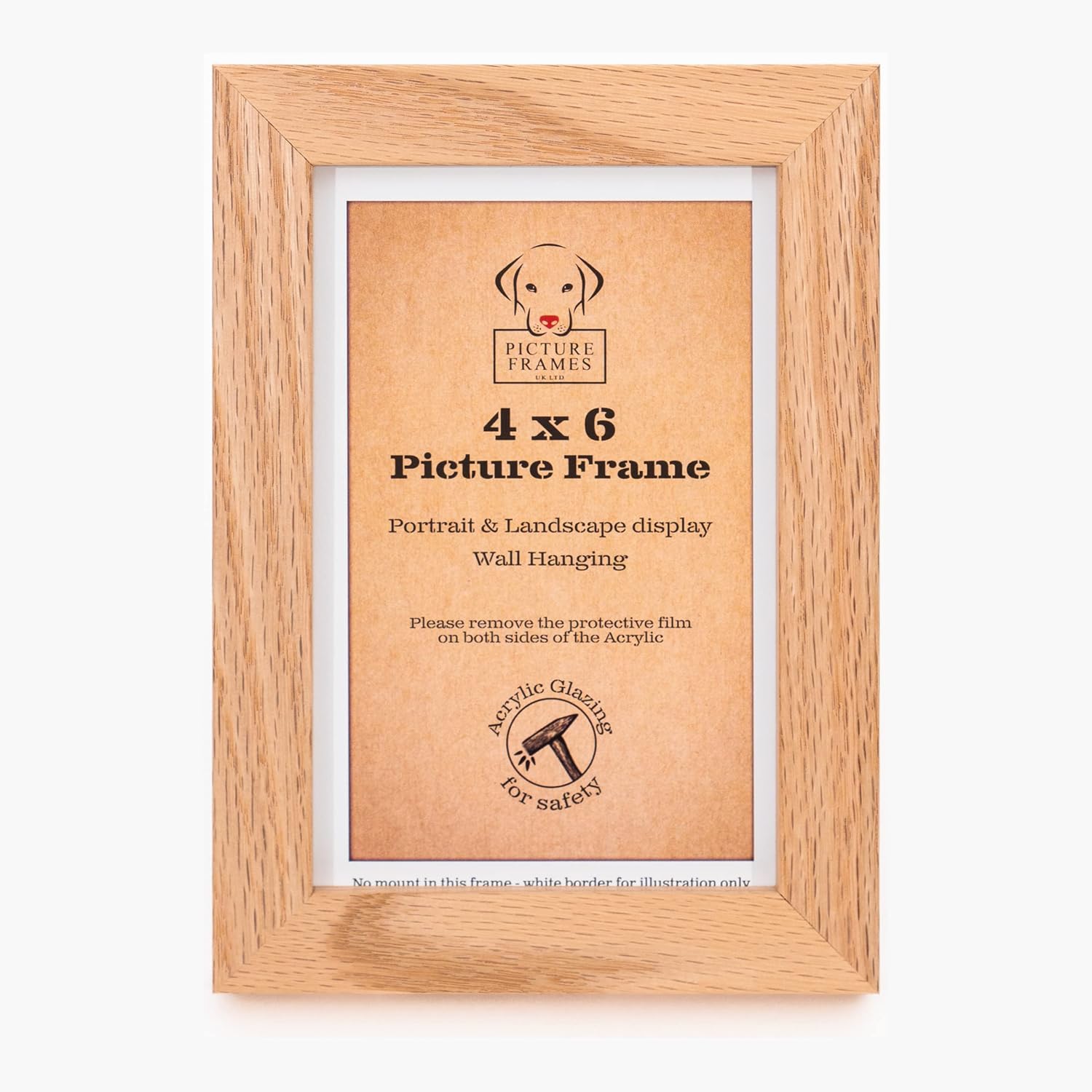6x4" Oak Frame Oak Frame 6x4, Wooden Photo Frame, 6x4 Photo Frames