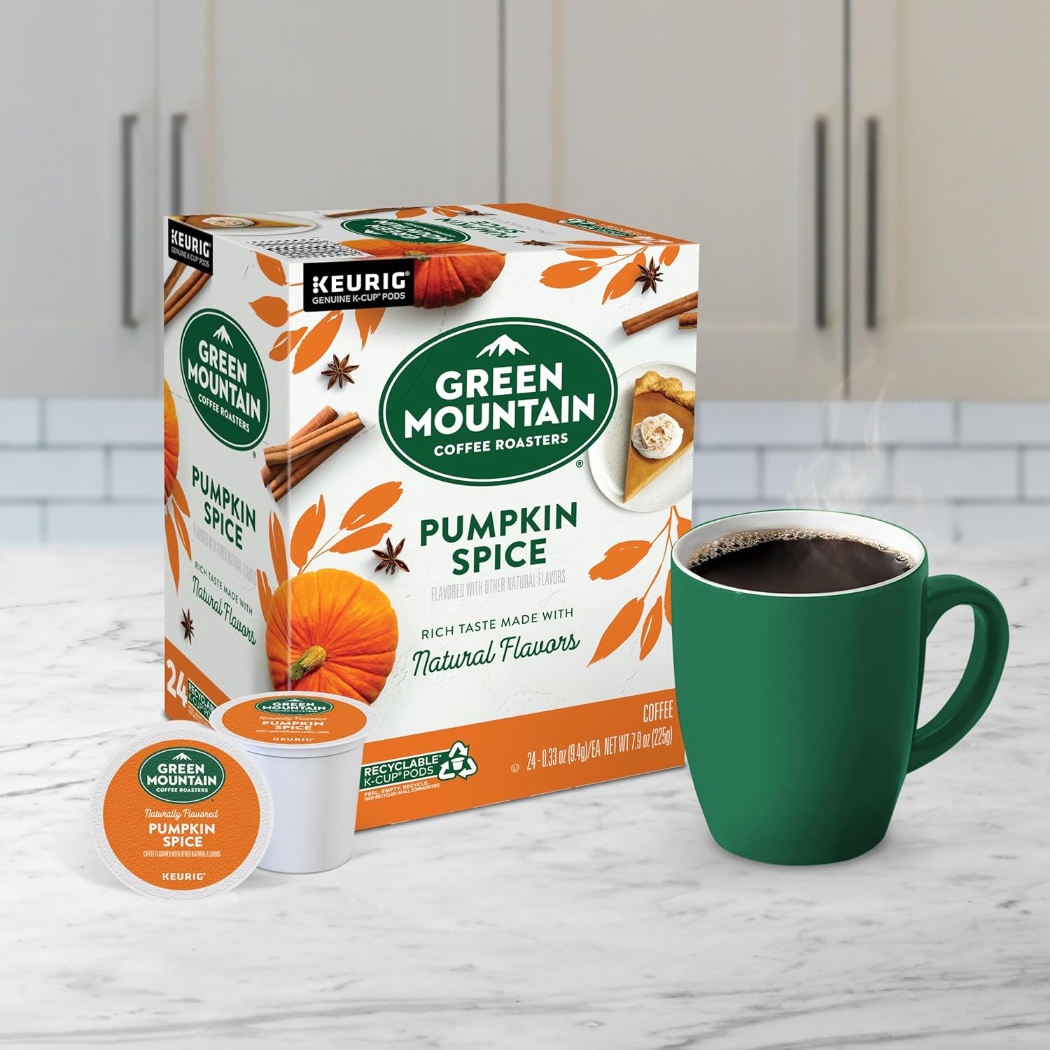 Green Mountain Coffee Roasters Pumpkin Spice Coffee, Keurig Single-Serve K-Cup Pods, Light Roast, 24 Count