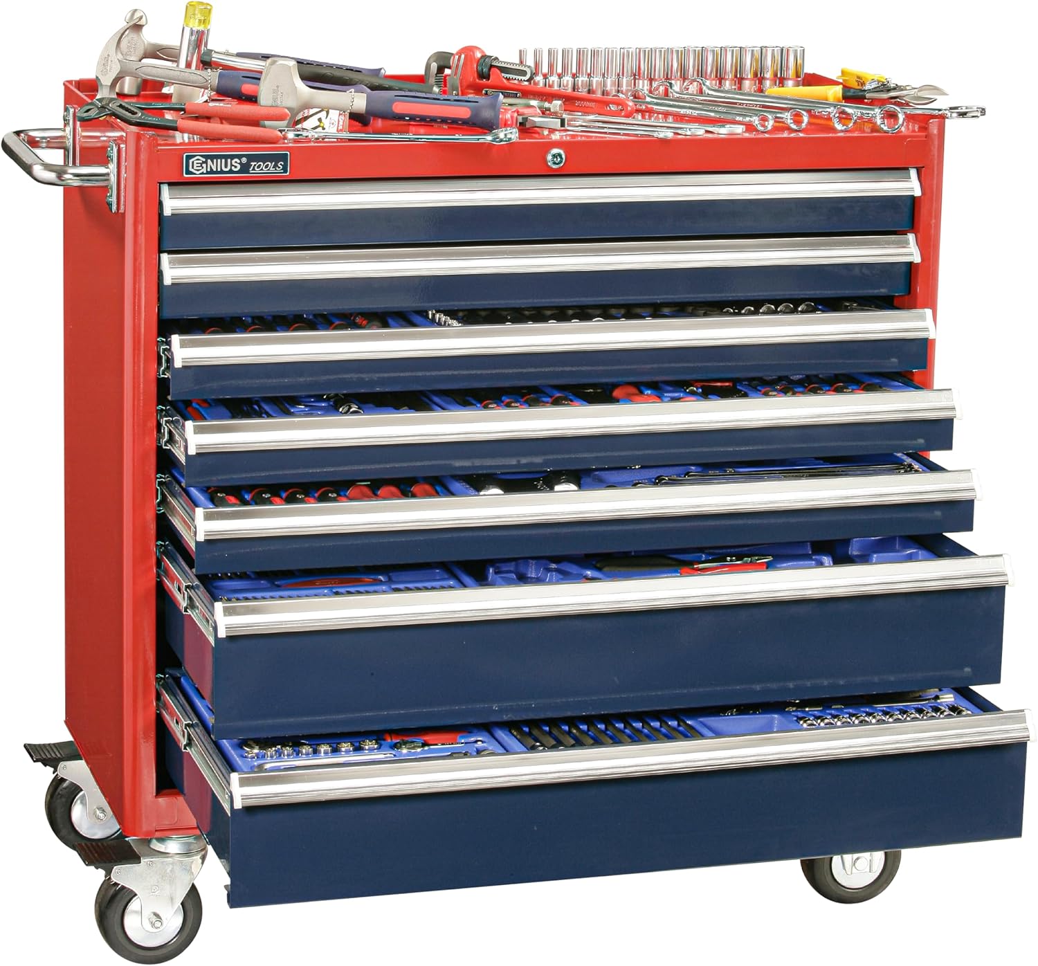 Set de Herramientas Genius Tools 433 Piezas 1/4" y 1/2" Métrico - MS-433TS