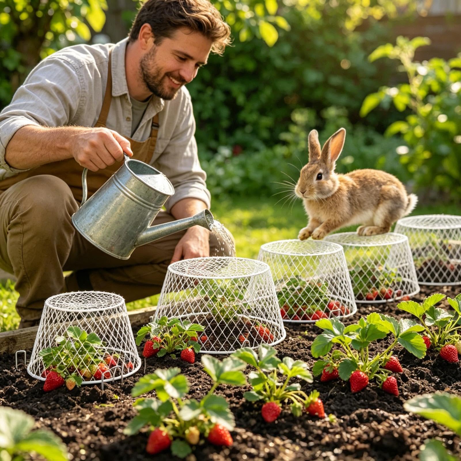 Cloches d'extérieur en maille de fer, 10 pièces, 20,5 x 15 x 10,5 cm, clôtures de protection pour jardin, parterres de fleurs et protection de jeunes végétations