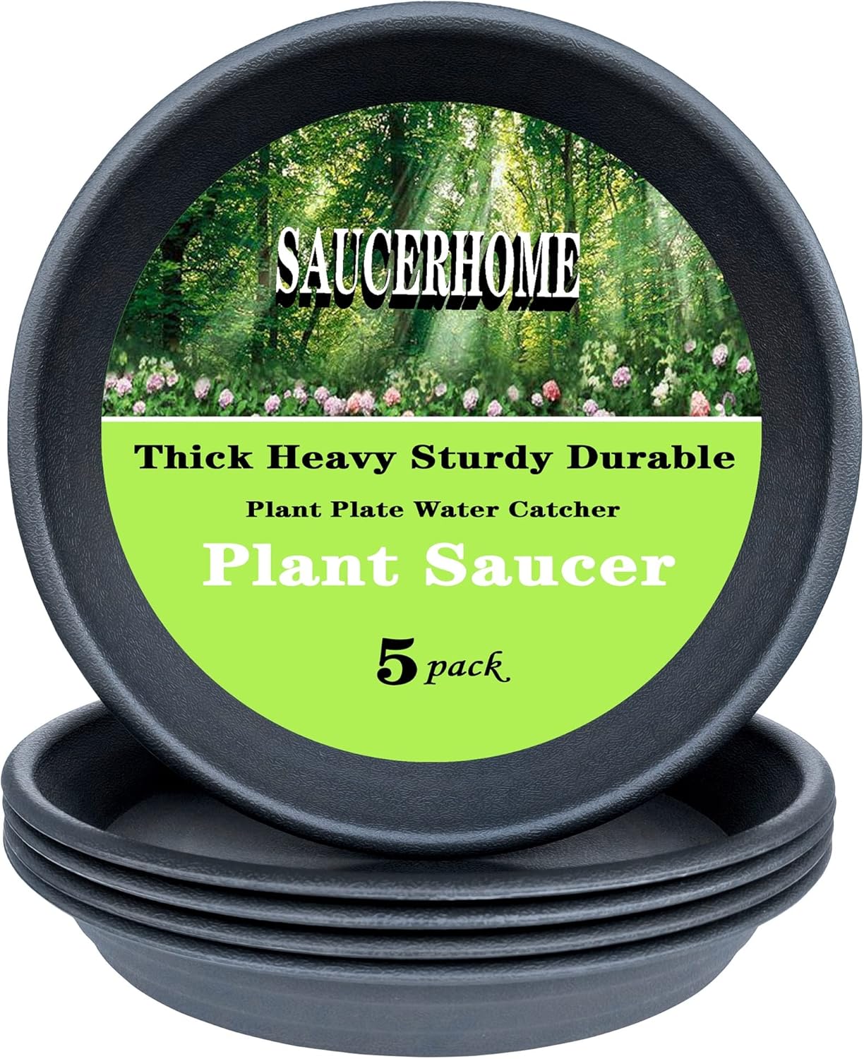 SAUCERHOME Plant Saucer 6 8 10 12 14 15 16 inch, 5 Packs