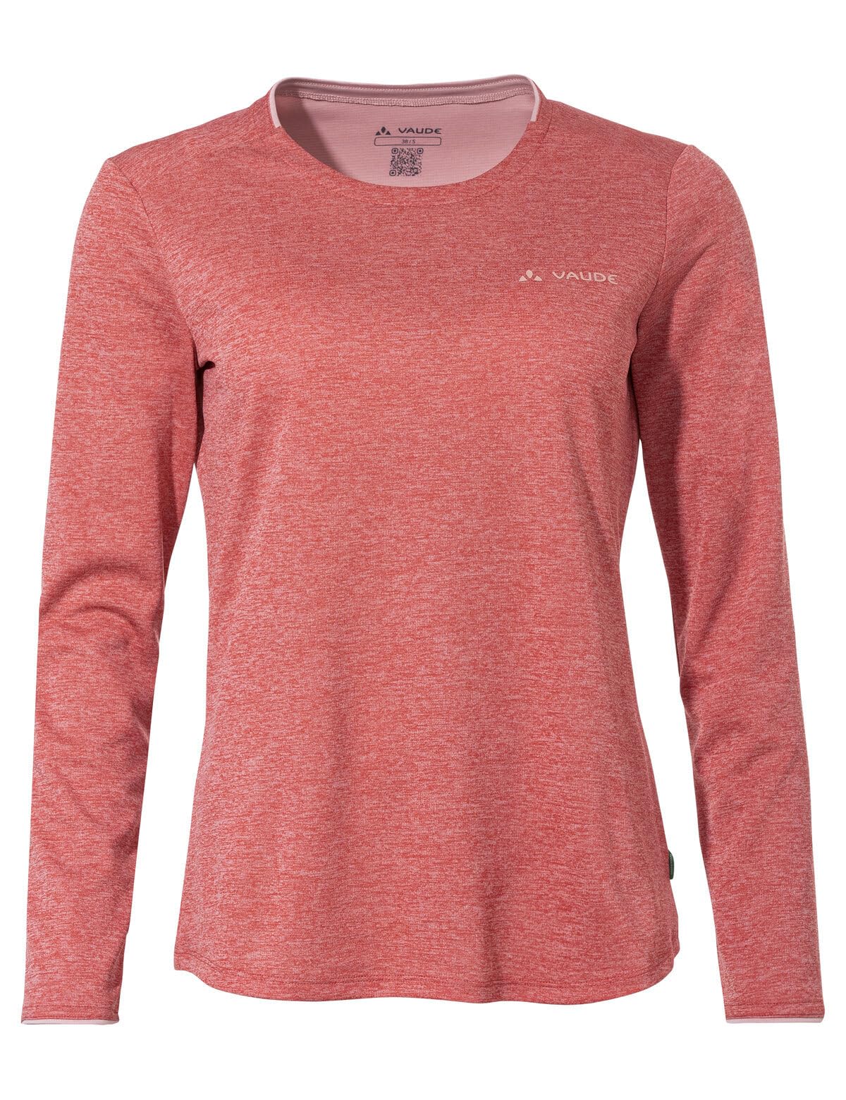 VAUDE Damen Longsleeve Essential LS T-Shirt, Funktionsshirt, perfekt als Baselayer, atmungsaktiv, pflegeleicht und schnelltrocknend, Brick, 42