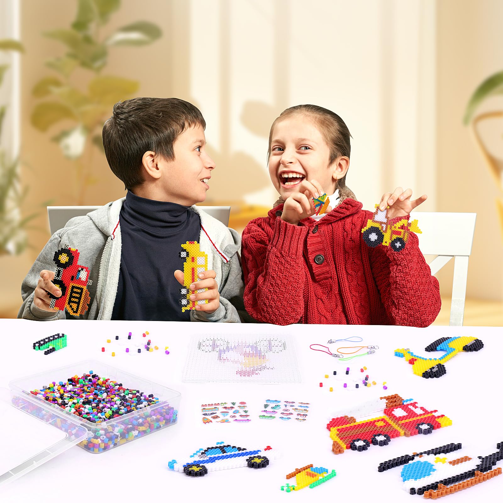 Perles à Repasser Enfant Homgaty Lot De 5000 Perles à Repasser 5mm - Kit Créatif 14 Motifs Princesses Avec Plaque Et Accessoires