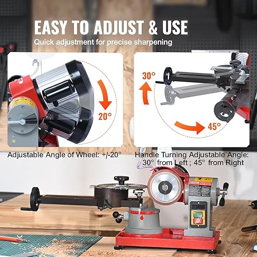 Miniatura 3 de VEVOR Afilador de hojas de sierra circular, esmerilado de hoja de sierra de 370 W con inyección de agua, afilado de hoja de sierra circular de