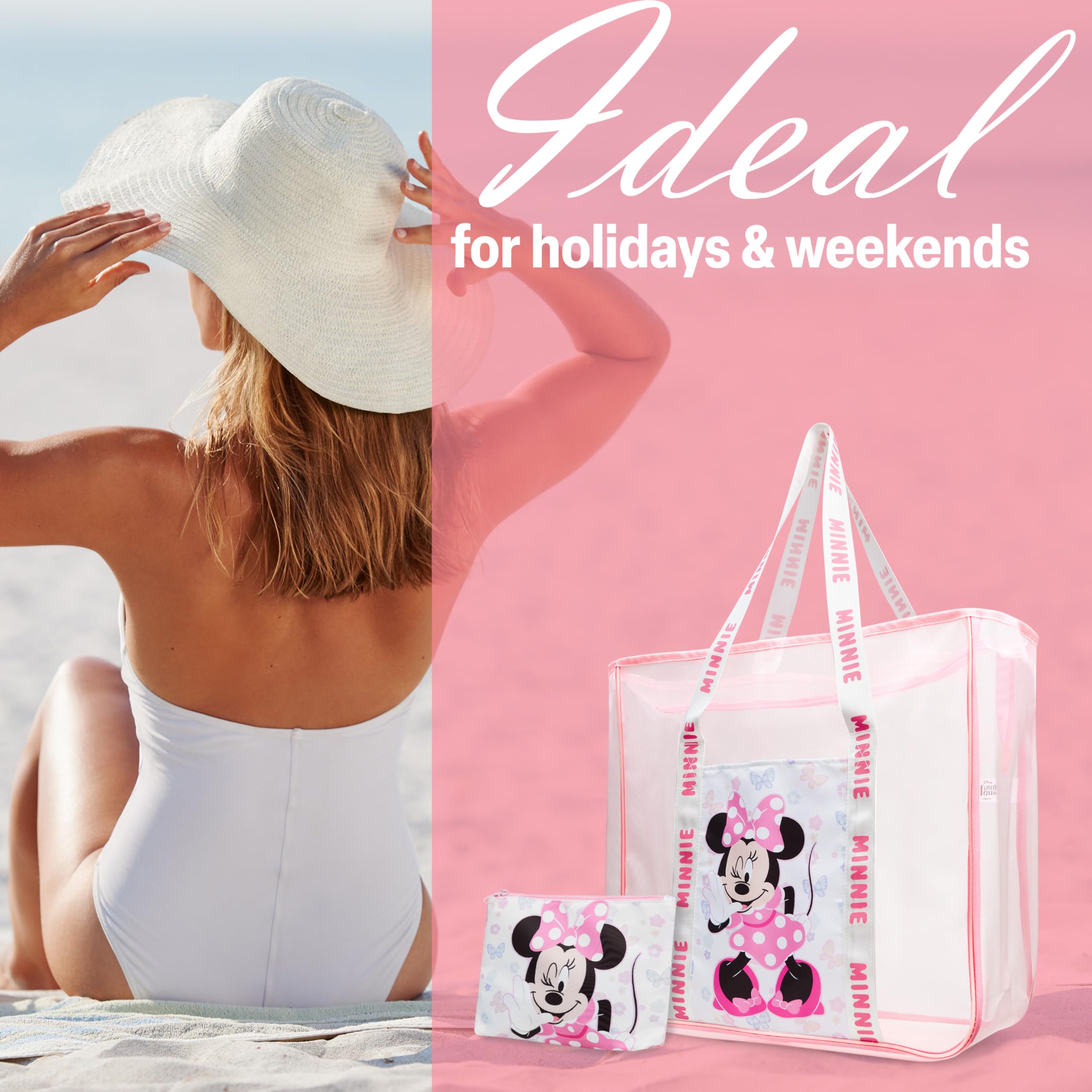 Get Trend Sac de Voyage Femme e Ado Maille Grand Sacs Cabas con Petite Pochette Zippée Sac de Plage Cadeau pour Elle