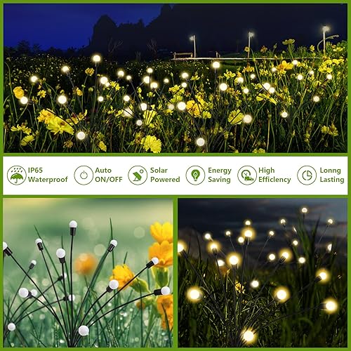 Miniatura 5 de Luces solares de jardín  10 luces LED que se balancean con el viento luz solar oscilante luz solar impermeable IP65 decoración de caminos de patio