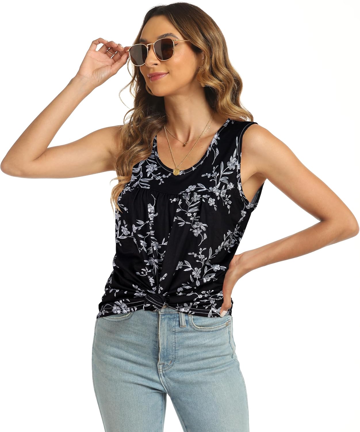 CHICGAL Womens Summer Tank Tops Sleeveless T Shirt Casual Loose Fit Tunic Blouses - Image 4