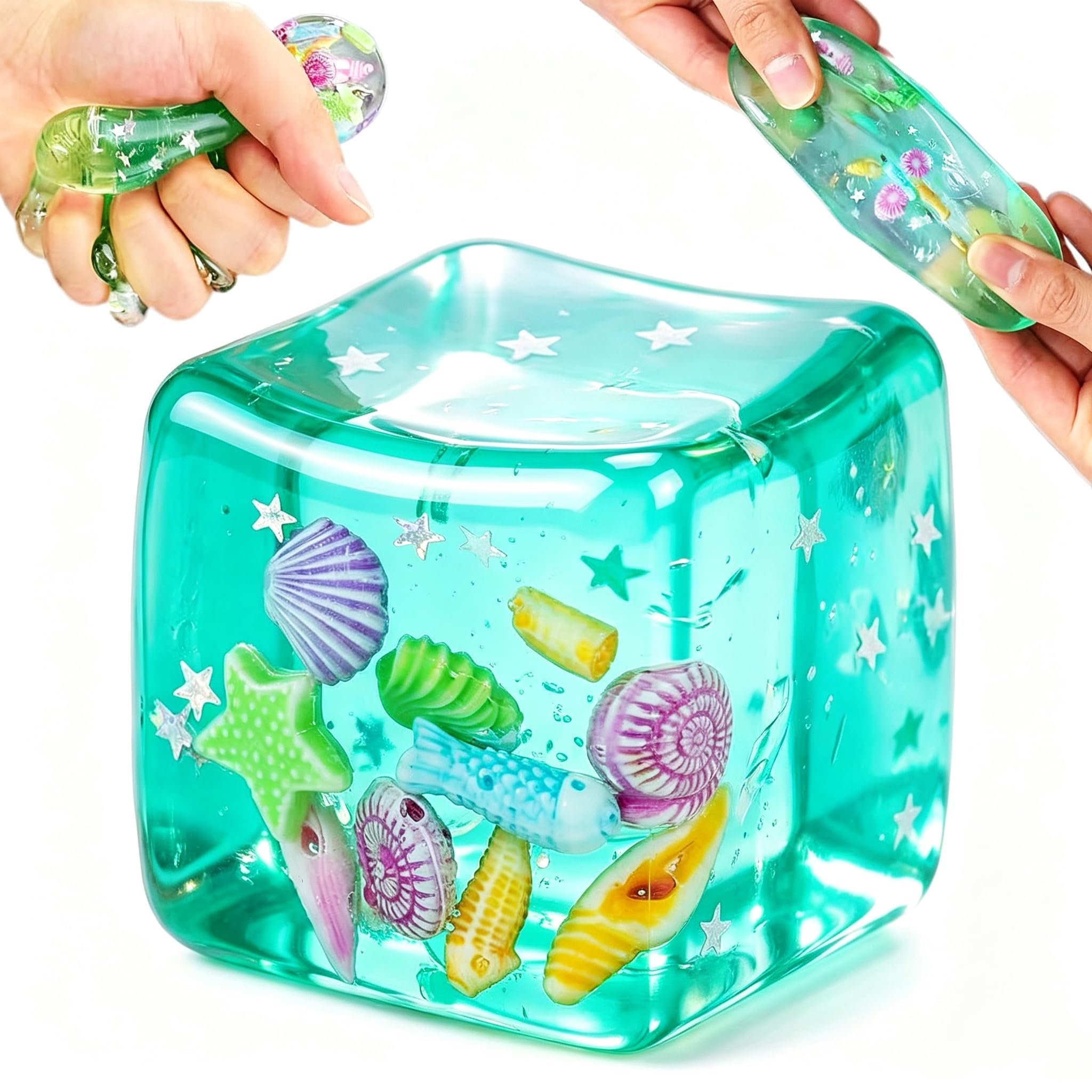 5CM Squishy Stress Cube Toy, Soft Squeeze Fidget Ball, Sensory Toy for Kids, Teens & Adults, Ideal for Stress Relief, Anxiety & Focus (Ocean) — image 1