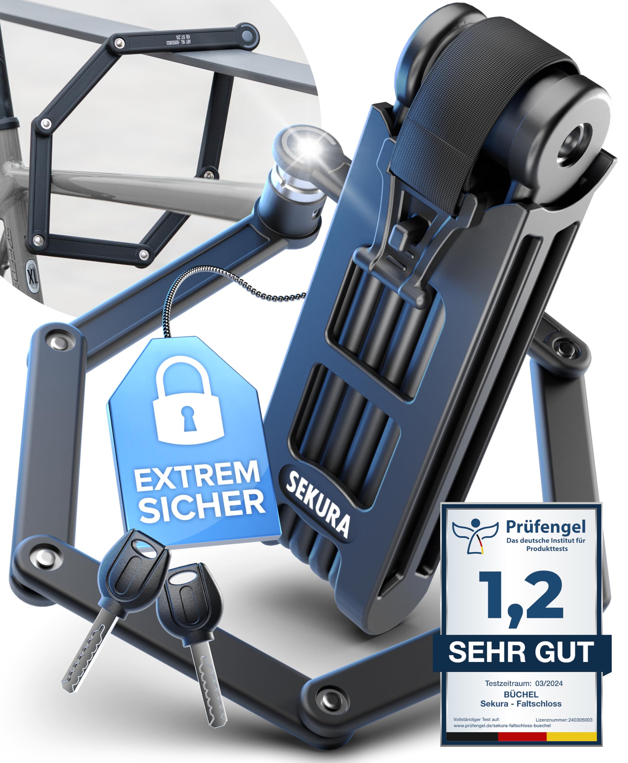 BÜCHEL Sekura Faltschloss BASIC 85 cm