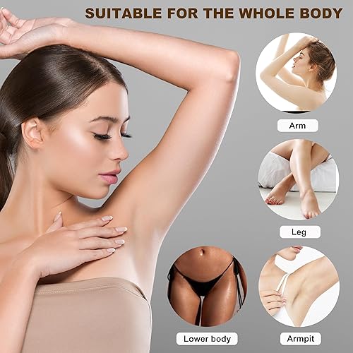 Miniatura 7 de Kit de cera enrollable para depilación  Kit de rodillo de cera, calentador de cera digital, 3 recambios de cera de miel, 100 tiras de encerado, 1