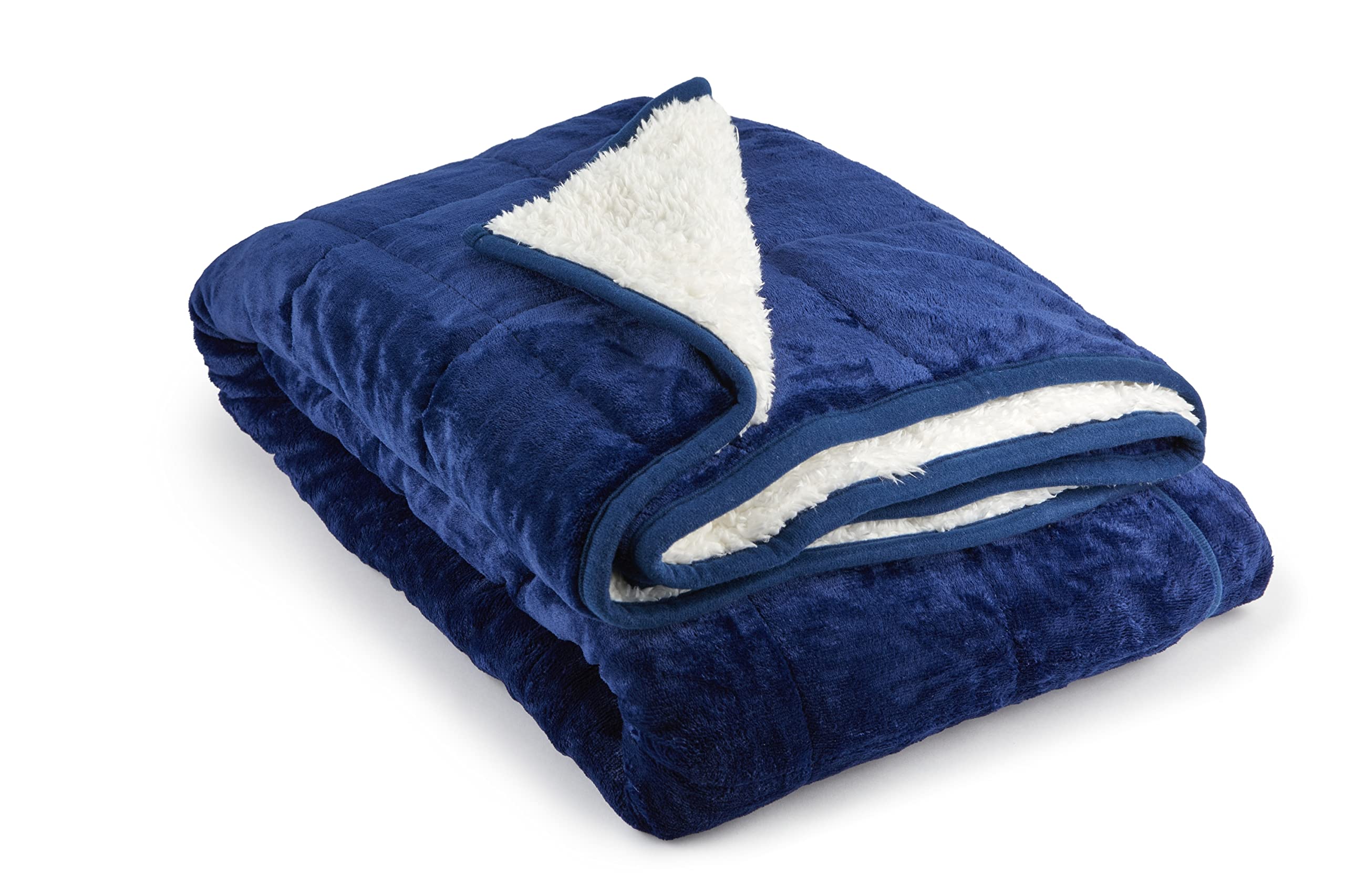 Emma Barclay Weighted Sherpa Blanket in Navy - 50x60 (127x152cm)