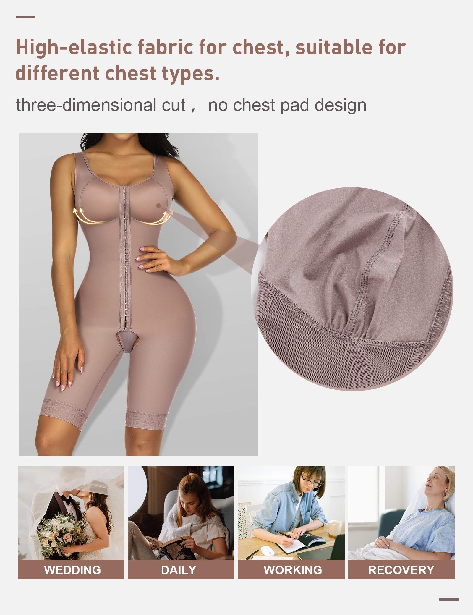 FeelinGirl Body Femme Gainant Gaine Amincissante Ventre Plat Combinaison Body Sculptant Gainante Gaine Haute Serre Taille Femme S-6XL