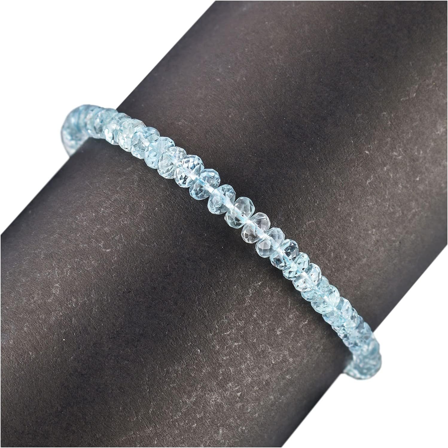 Natural Gemstone Beads Dainty Bangle Bracelet, Healing Chakra Crystals, Anniversary Gift for Women, 925 Sterling Silver Chain 8 Inch - Image 3