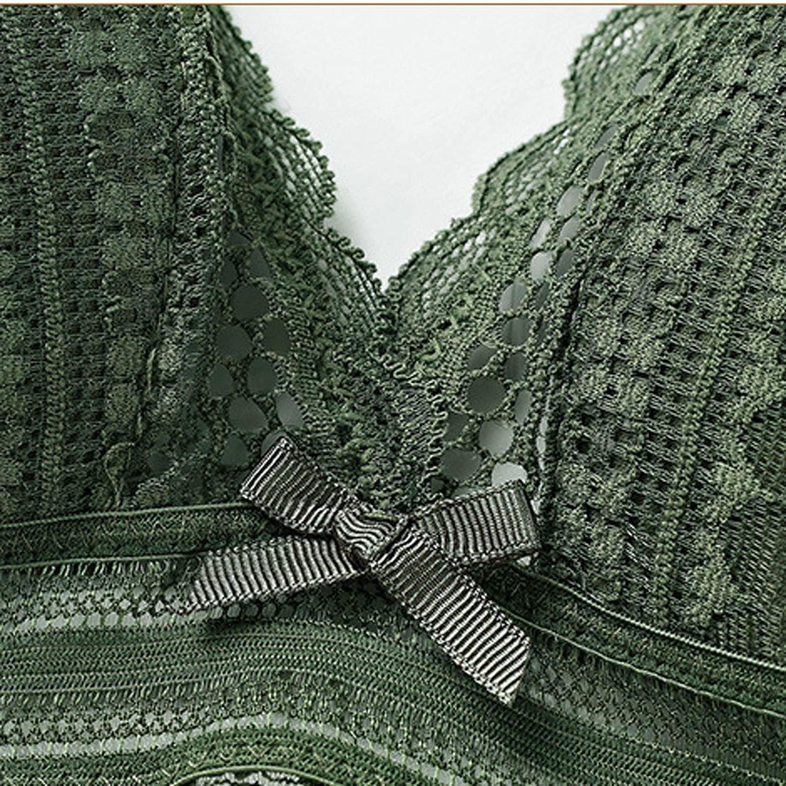 Bielizna Koronkowa biustonosz typu bralette z niskim tyłem + stringi Bielizna nocna Dwuczęściowy zestaw bielizny bandażowej (kolor: zielony, rozmiar: Xl) (zielony XL)