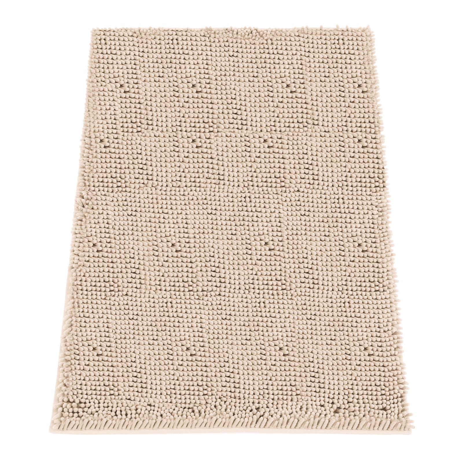 Absorbent Dog Door Mat for Muddy Paws, 48" x 30" Chenille Indoor Mats for Entryway, Trap Dirt Front Door Mat Indoor Entrance Washable Non Slip Soft Beige