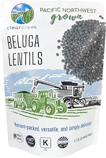 Clear Creek Black Beluga Lentils (Caviar Lentils) | 1 lb Non-GMO Kosher Vegan | Protein-Rich Pacific NW Grown