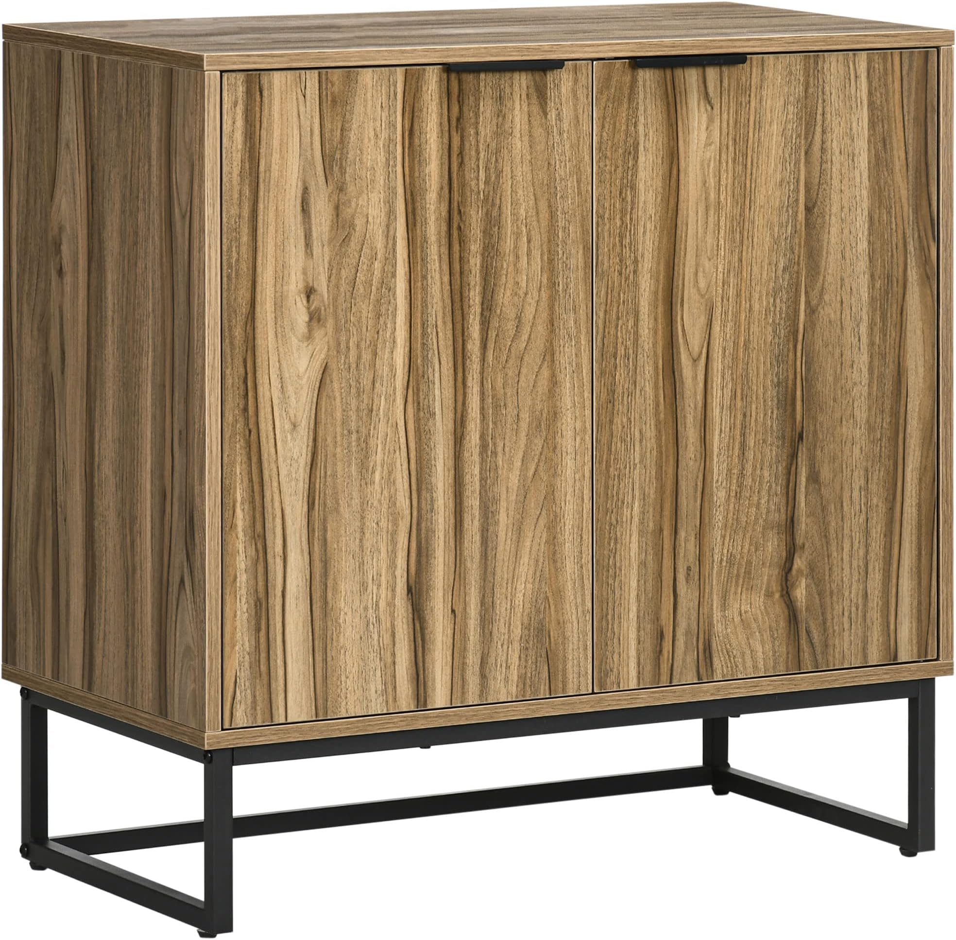 Credenza Moderna HOMCOM 2 Ante Con Vetro - Mobile Soggiorno 60x35x120cm Marrone - Foto 12
