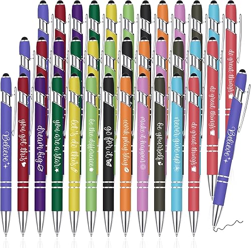 Jspupifip 36 bolígrafos con versículo bíblico cristiano, juego de regalos cristianos con cita a granel, bolígrafos de metal inspiradores para