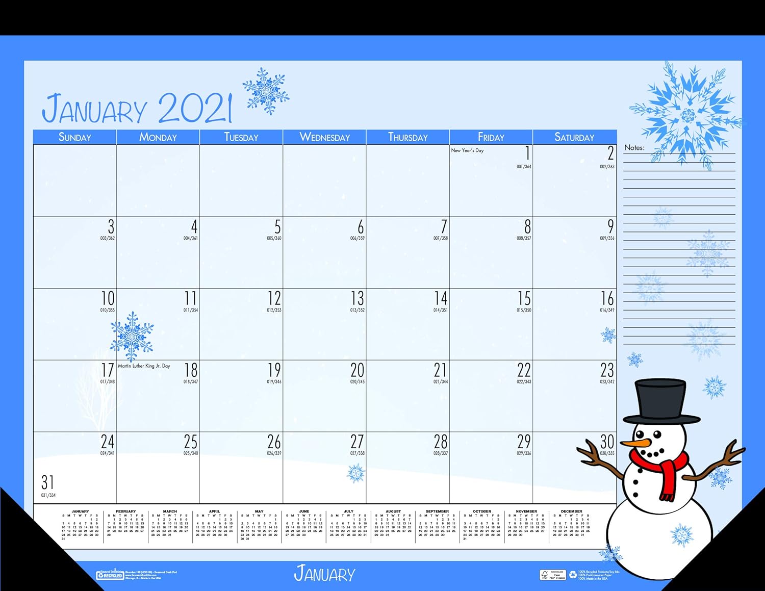 House of Doolittle 2021 Monthly Seasonal Desk Pad Calendar, 18.5 x 13 Inches, January - December (HOD1396-21)