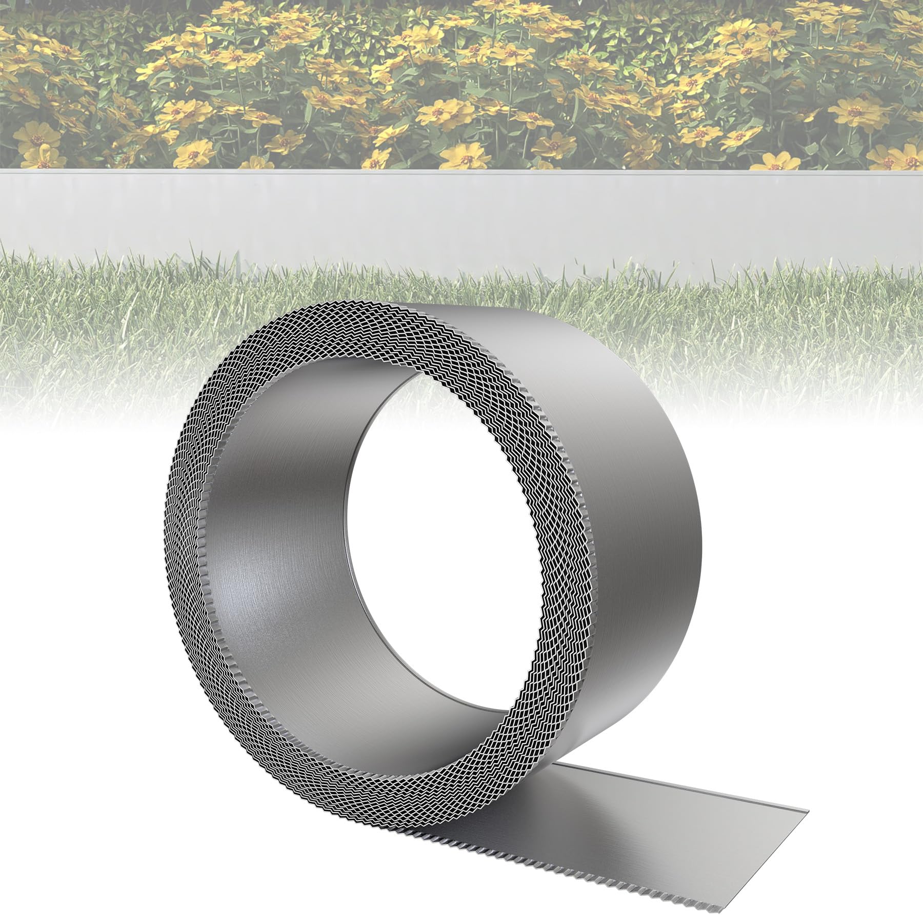 ACXIN Metall Beeteinfassung Flexibel 15cm Hoch Schwarz Verzinkt Rasenkante Rasenbegrenzung Mähkante Baumring Mulchkante Garten Beetumrandung Einfach installierbar Wetterfest