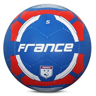 Vector X 32 Panels Country Colour France PVC Machine Stitched Indoor/Outdoor Football with Latex Bladder, Blue-Red, Size 5, Suitable for Match and Training for Adults 15+ Years