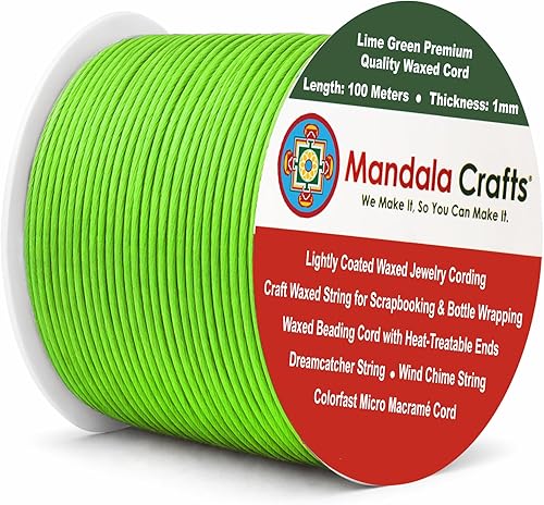 Miniatura 160 de Cuerda Mandala Crafts 0.03 pulgadas 109 yardas para hacer joyería, artesanía, macramé, cuerda de algodón encerado