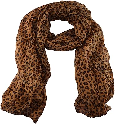 Nayt Leopard Animal Print Scarf (Khaki)