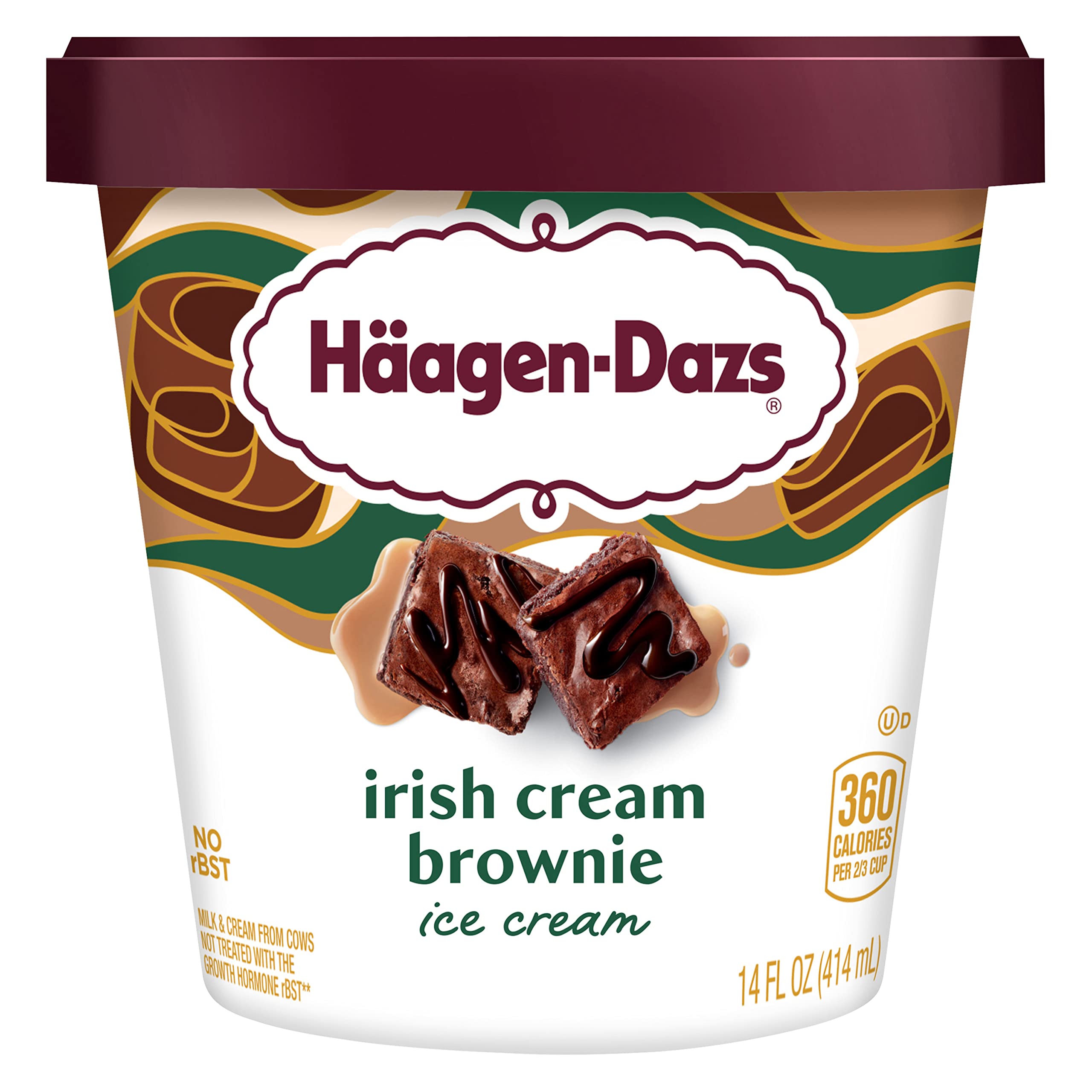 Haagen-Dazs, Irish Cream Brownie Ice Cream, 14 fl oz (Frozen)
