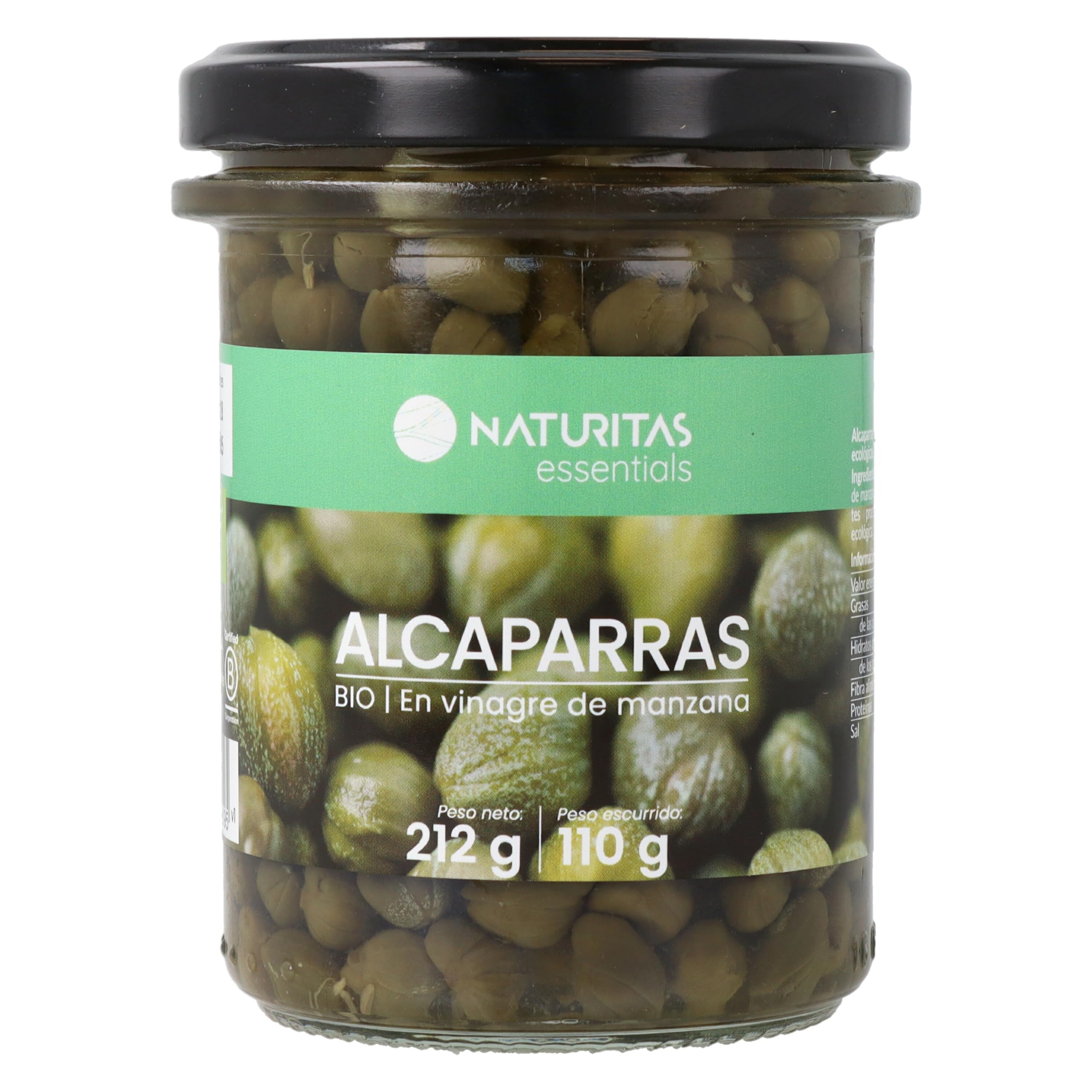 Naturitas Essentials Alcaparras ecológicas con vinagre de manzana BIO 212 g