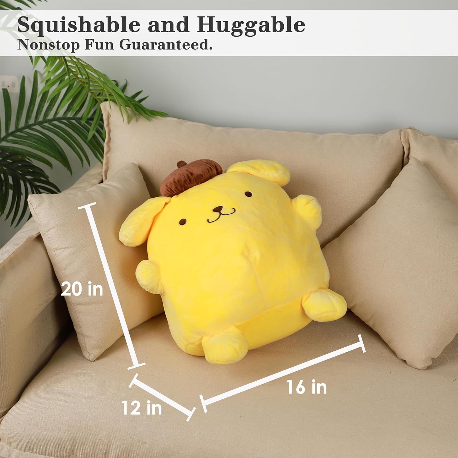 Juju Yellow Kawaii Plush (20 in) - Cute Stuffed Animal Kawaii Plushies - Peluche Big Stuffed Animals Plushie - Peluches Grandes Cute Plushies - Cool Stuff Plush - Plushy (Hpy)