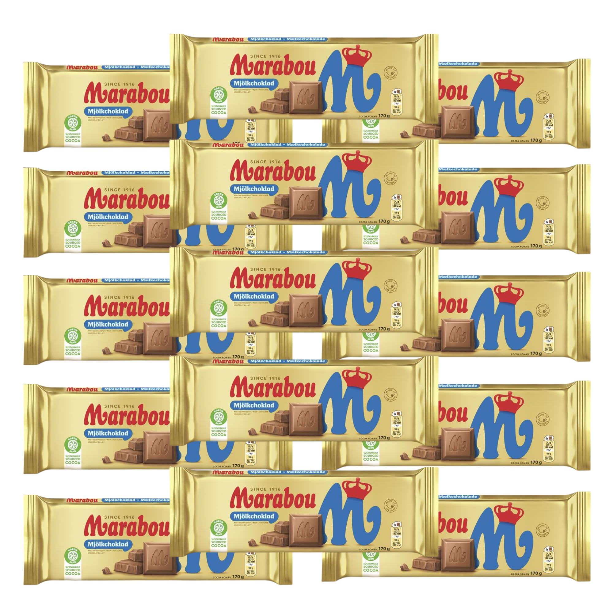 Marabou Milchschokolade Zartschmelzend 15x 170 g Schwedische Süßigkeit