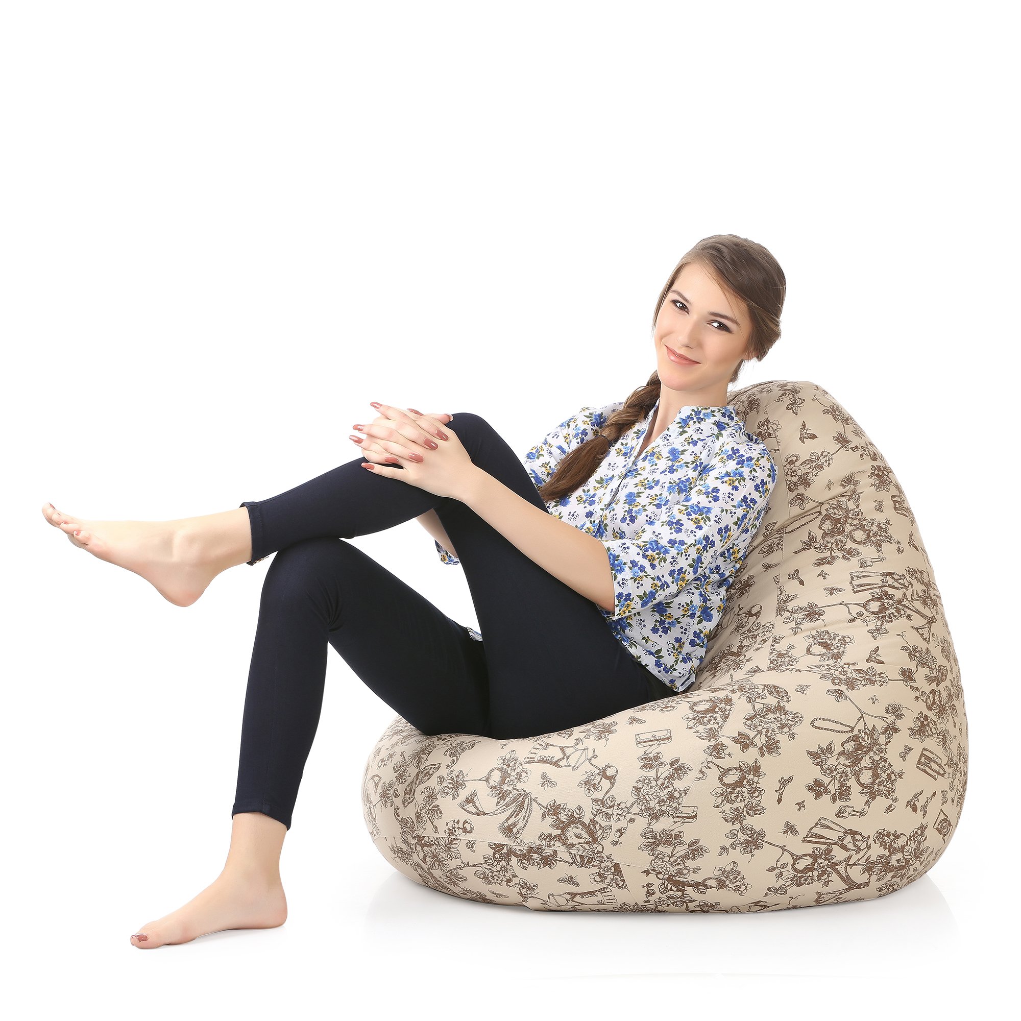 Style Homez Classic Cotton Canvas Abstract Printed Bean Bag XXXL Size Cover Only-image-36