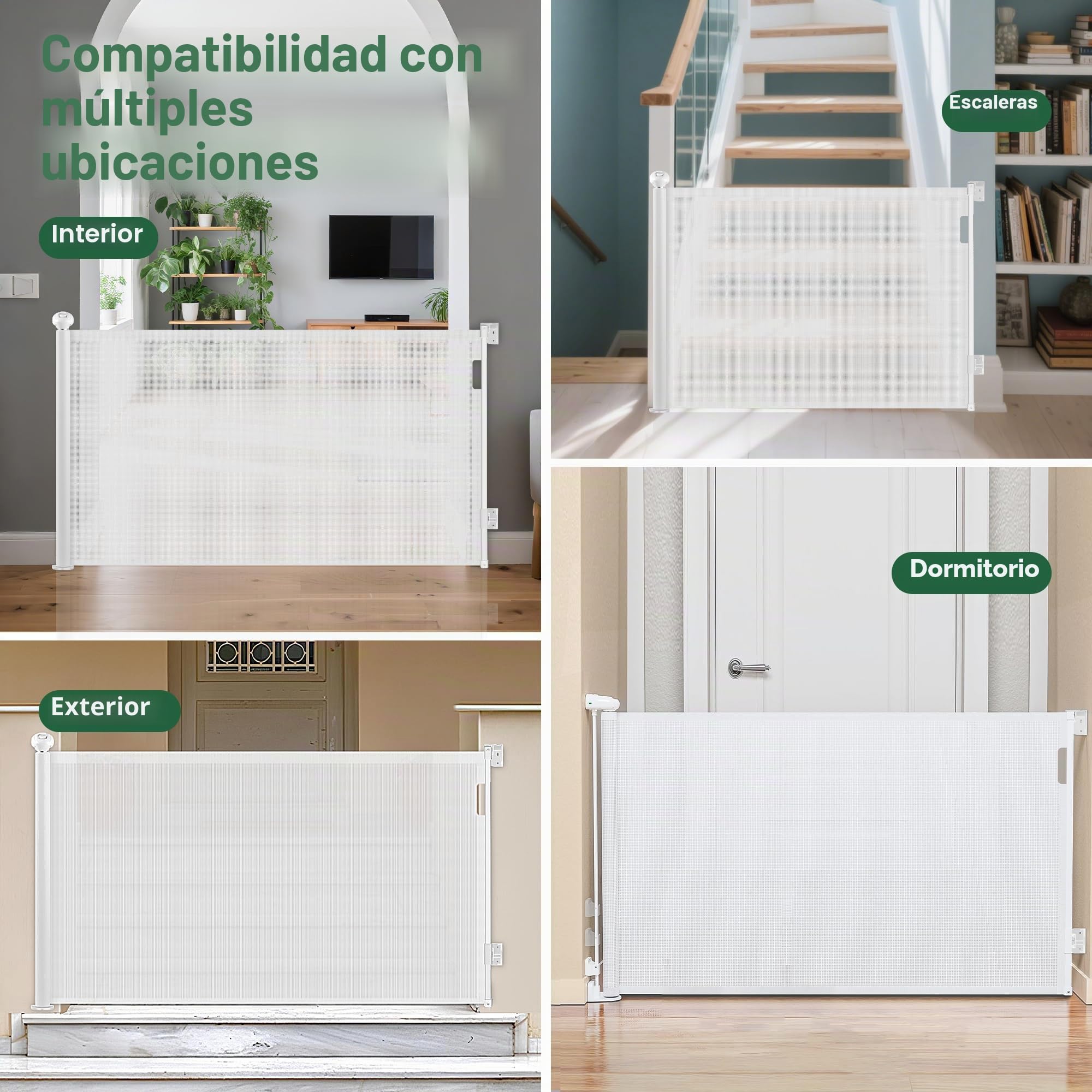 Ycozy Puerta Seguridad Bebé Extensibles 300cm Barrera Seguridad Niños Escalera Retráctil para Escaleras, Pasillos, Interiores y Exteriores