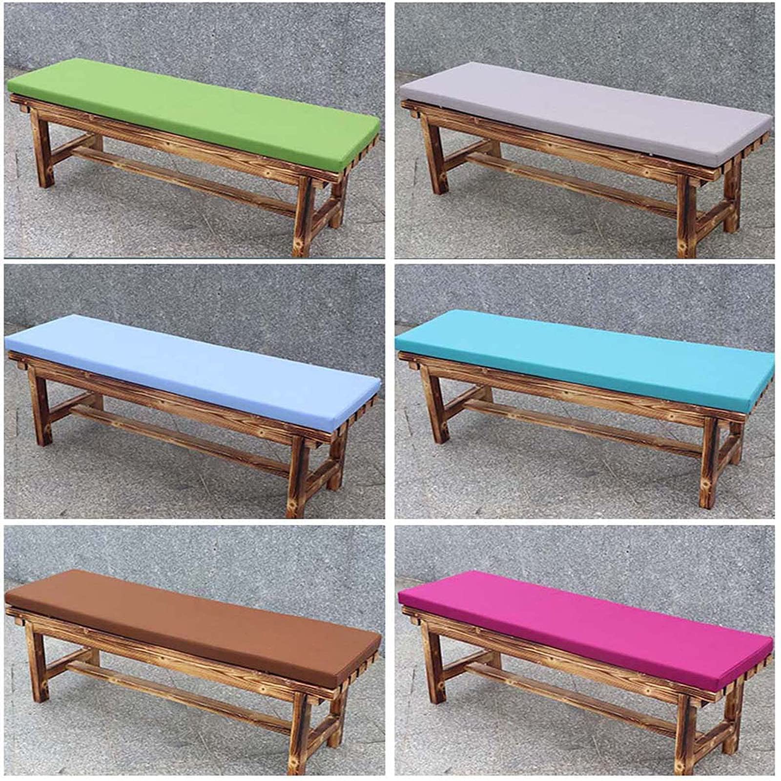 Banco de jardín impermeable para exteriores, almohadilla de 5 cm de grosor de esponja de alta densidad, cojín de asiento extraíble para silla de comedor para terraza sofá césped (gris D, 120 x 30 cm)