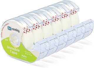 Scotch Tape Dispenser, Clear Matte Finish Invisible Tape, Transparent Adhesive Mounting Tape, Scotch Tape Refills, Roll of...