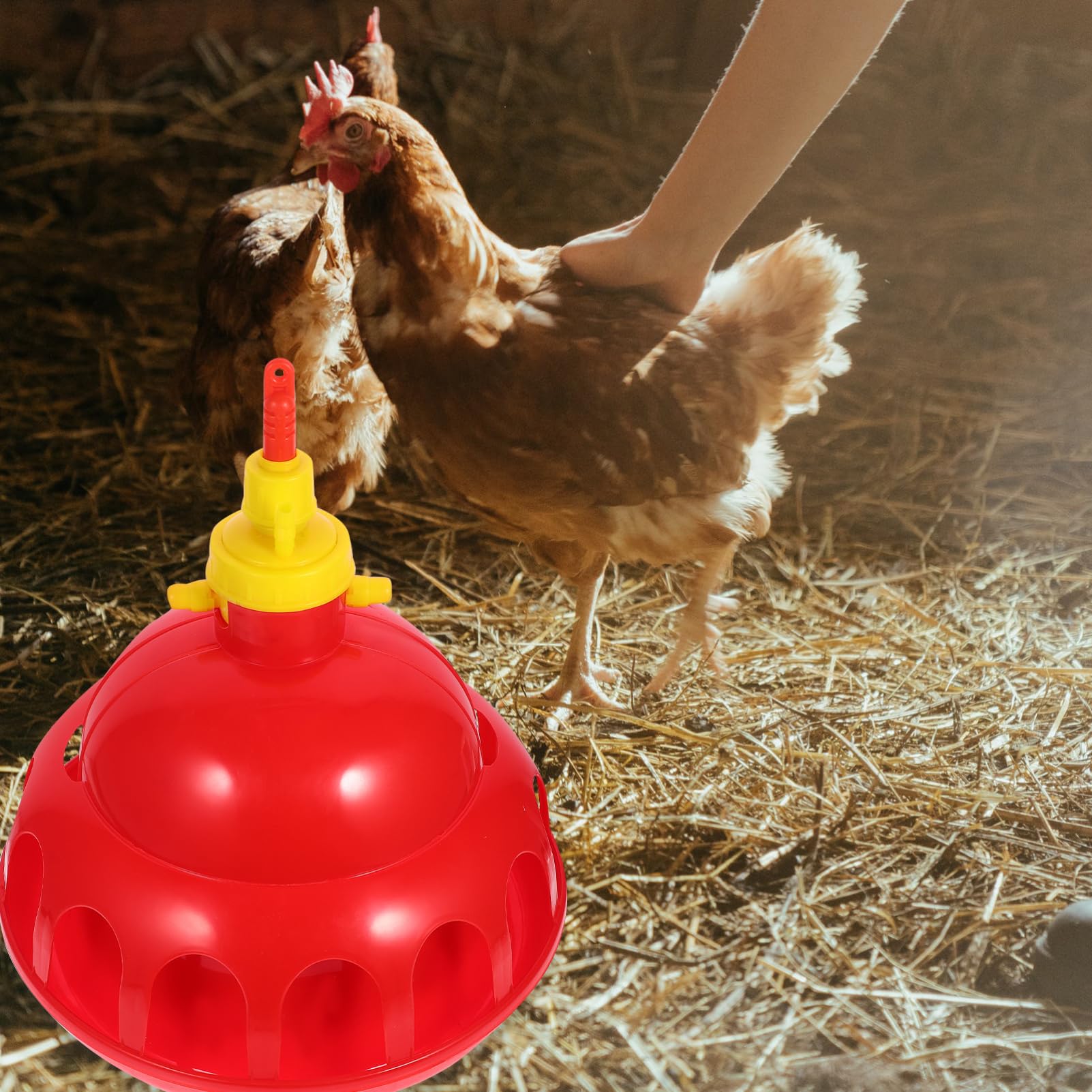 Abbeveratoio Automatico per Pollame in Pp Rosso, 1 Pezzo | Dosaggio Automatico Dell’acqua, Sicuro e Facile da Usare, per Fattoria e Negozio, Adatto a Pet e Colombi