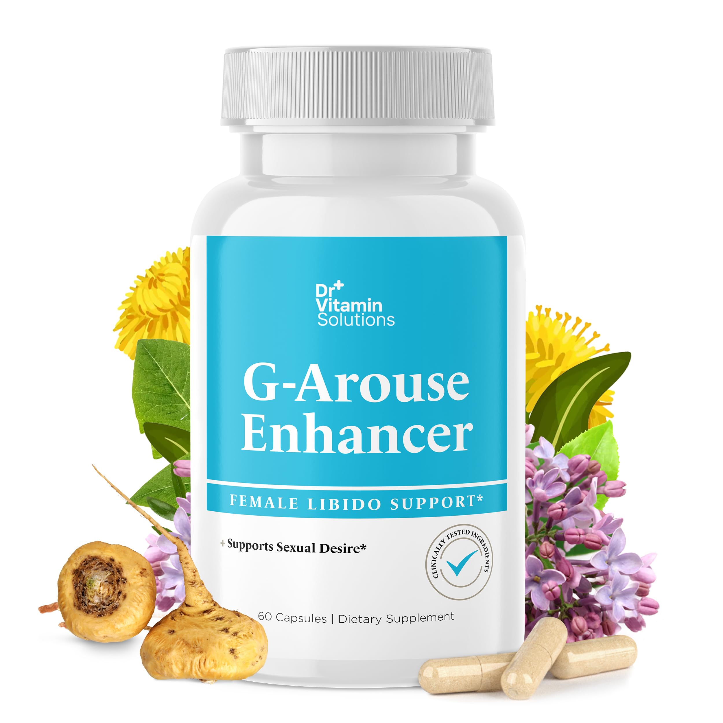 Dr Vitamin G-Arouse Enhancer for Female | Libido Booster for Women | Fast Acting Formula w/Horny Goat Weed, Maca Root, Tongkat Ali & Tribulus | Female Libido Booster to Increase Energy, 60 Capsules