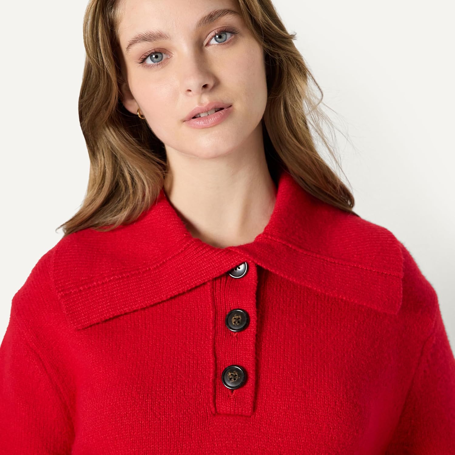 Amazon Essentials (Demi's Pick) Women's Relaxed-Fit Button Collar Sweater - Image 3