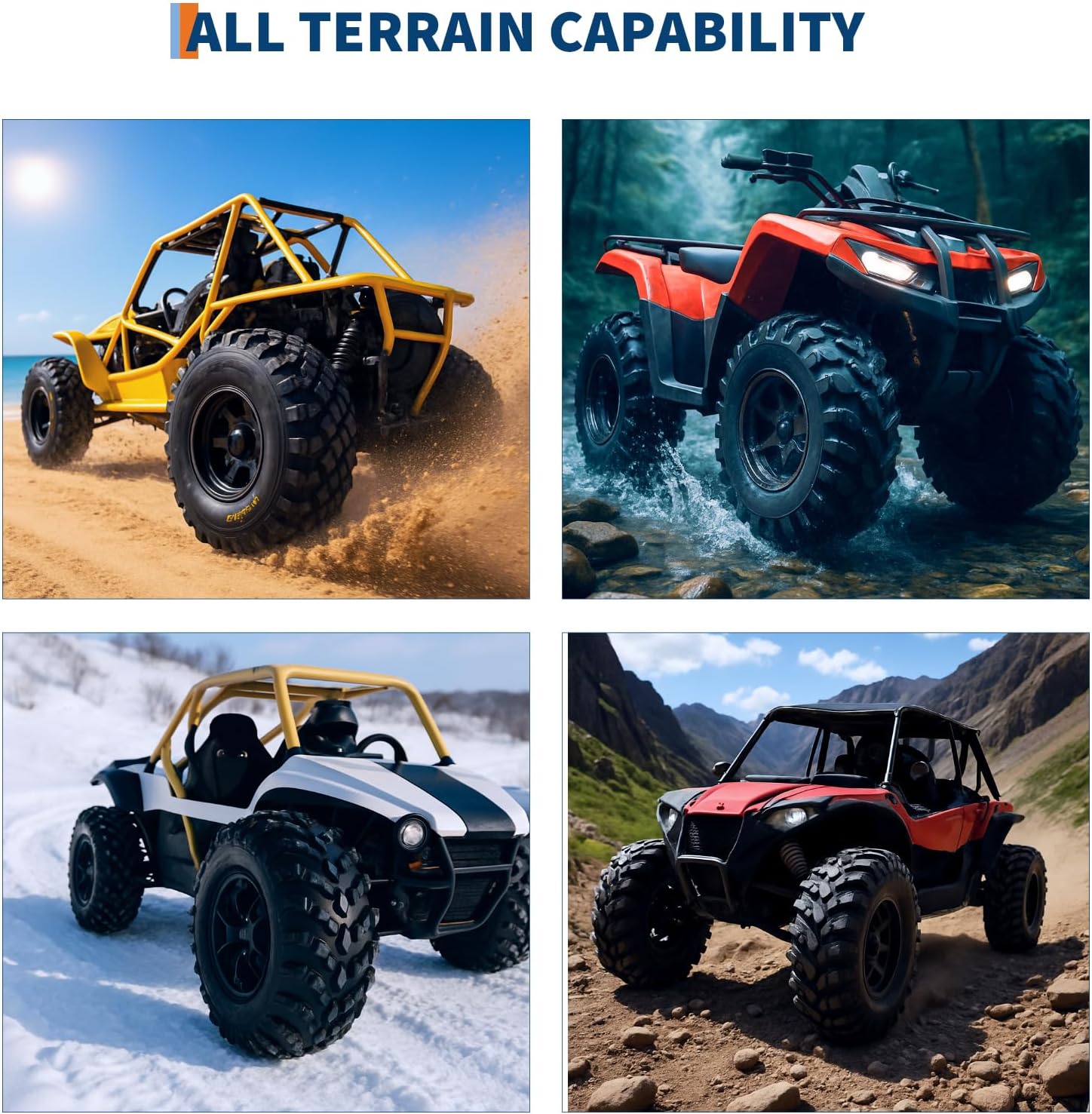 22x11-10 ATV Tires 6-Ply All-Terrain Tubeless Tires for Daily Work, Hunting & Recreational Riding on ATV, UTV, Quad and 4 Wheeler