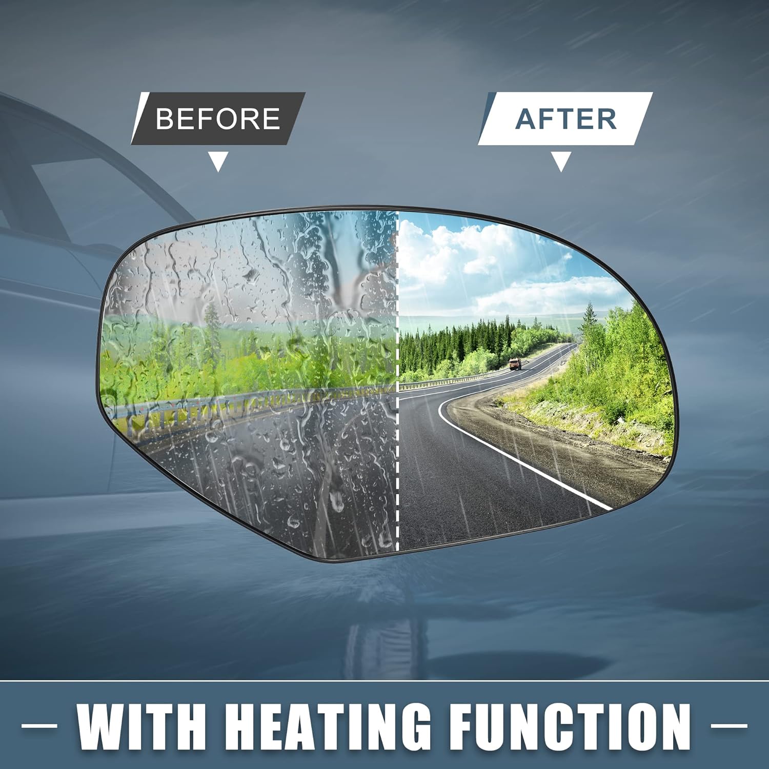 Passenger Right Side Heated Mirror Glass Side View Convex Mirror Glass for Chevy for Chevrolet Silverado Avalanche Suburban for GMC Sierra Yukon