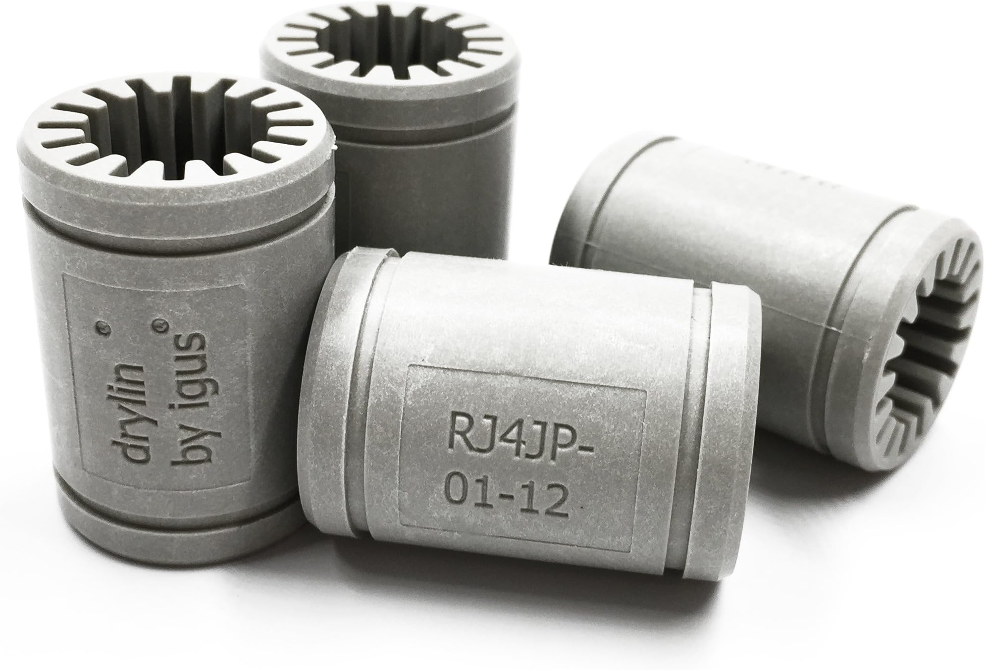 4 Pcs Solid Polymer LM12UU Bearing 12mm Shaft - Igus Drylin RJ4JP-01-12 for 3D Printer