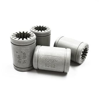 4 Pcs Solid Polymer LM12UU Bearing 12mm Shaft - Igus Drylin RJ4JP-01-12 for 3D Printer