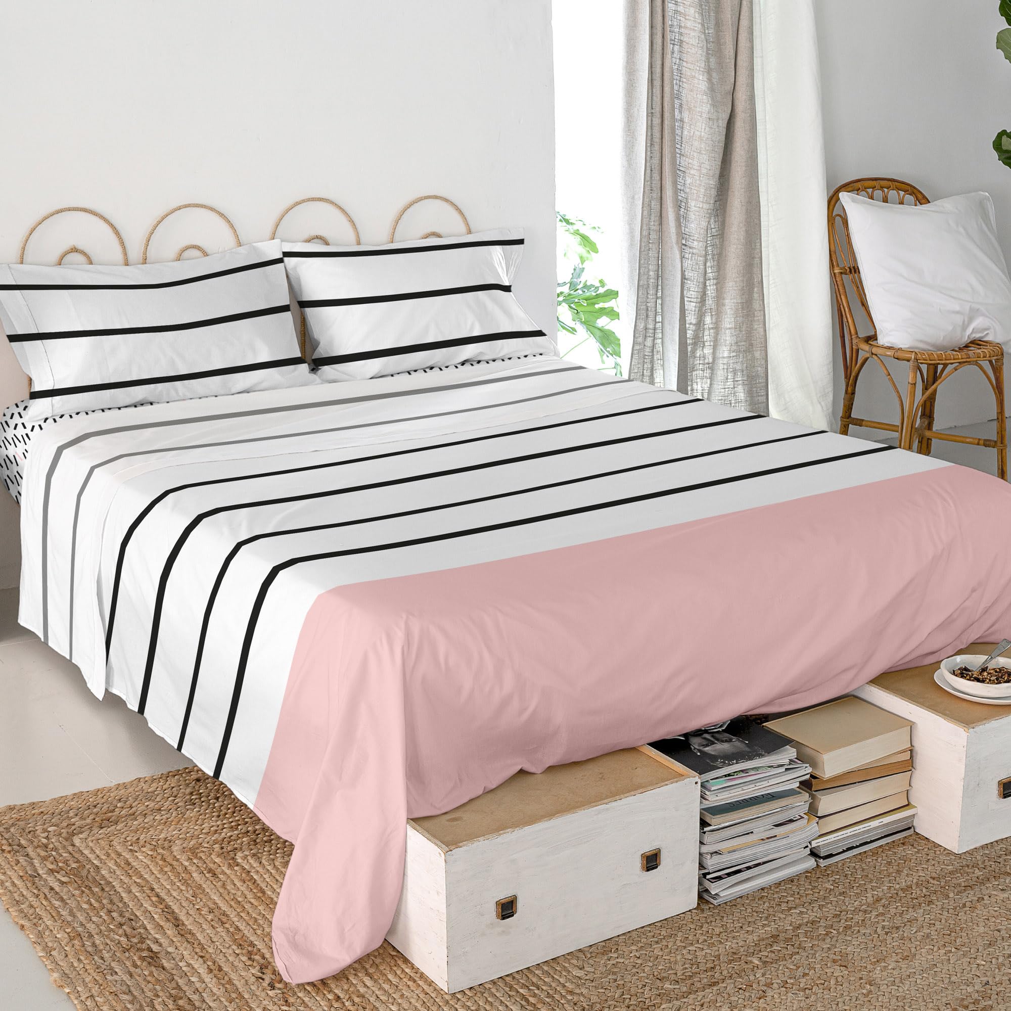 Drap plat Blush Sabana 210x270 cm pour lit de deux personnes en 135 ou 140