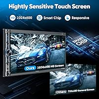 Vista 4 de [Actualización inalámbrica] Estéreo de coche doble DIN con Apple Carplay inalámbrico, Android Auto - Pantalla táctil HD de 7 pulgadas, Bluetooth