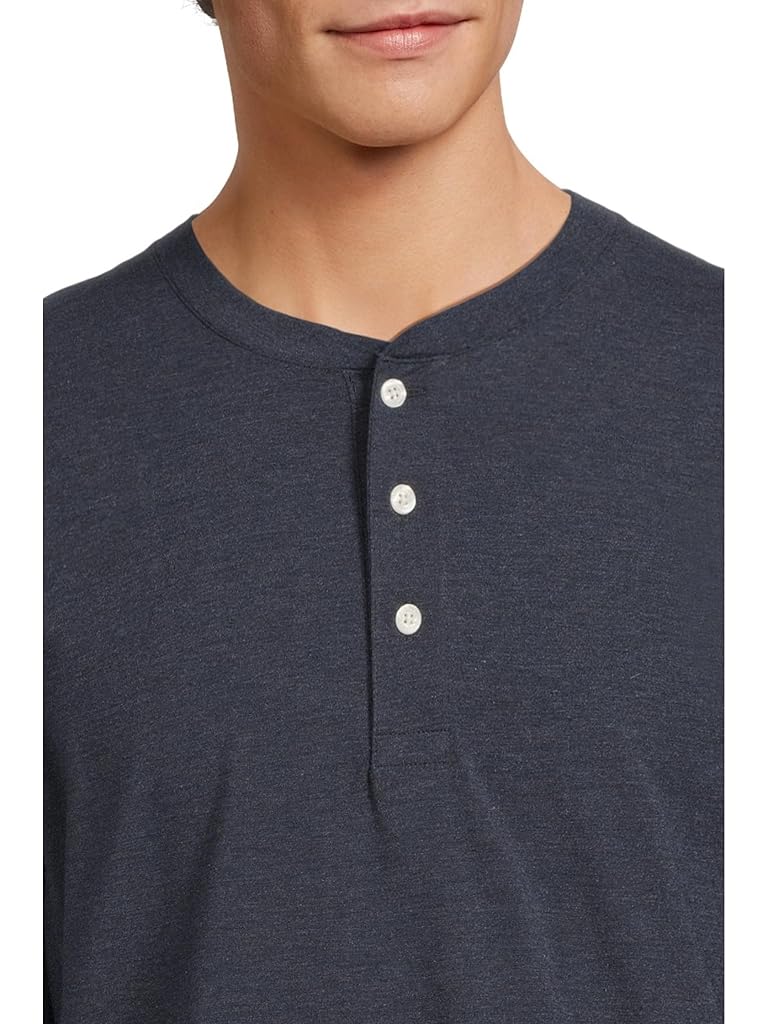Navy L.L.Bean Performance Pima Henley Long Sleeve