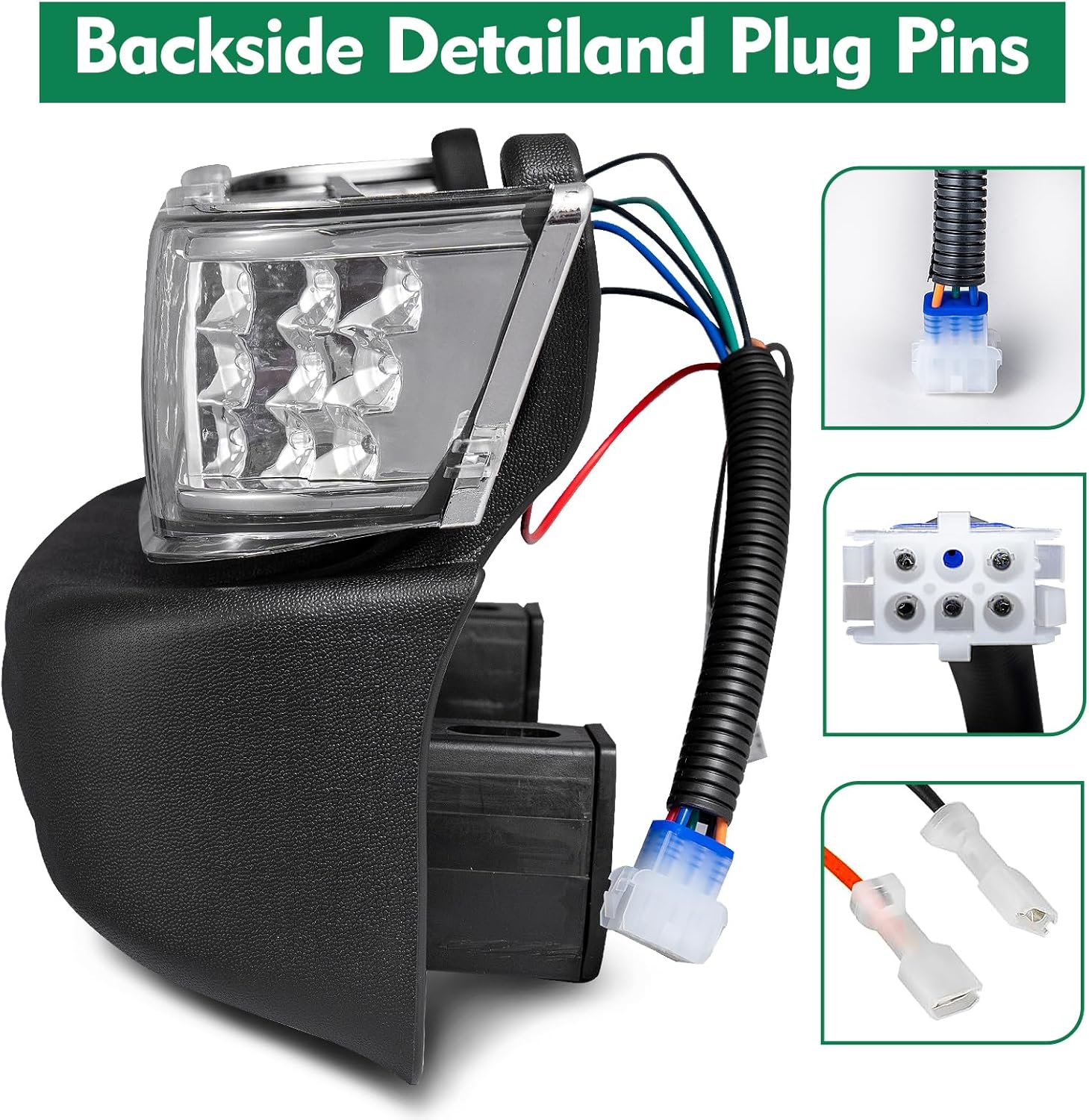 Upgrade Golf Cart Headlight Kit Fit for Club Car Precedent 2004-UP, Golf Cart Front LED Light Kit with Bumper Replacement for Club Car Precedent Gas&Electric