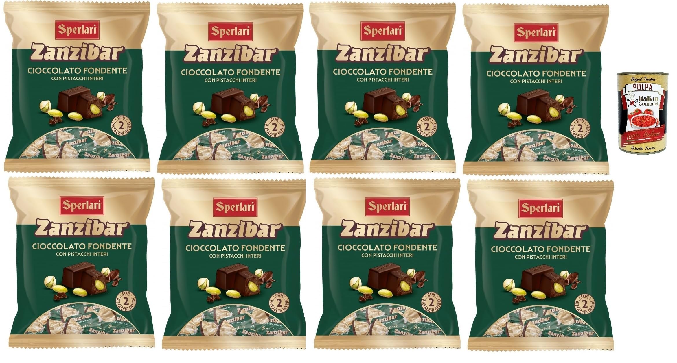 Italian Gourmet Zanzibar cioccolato fondente ganze Pistazien Tafel 8 x 117g