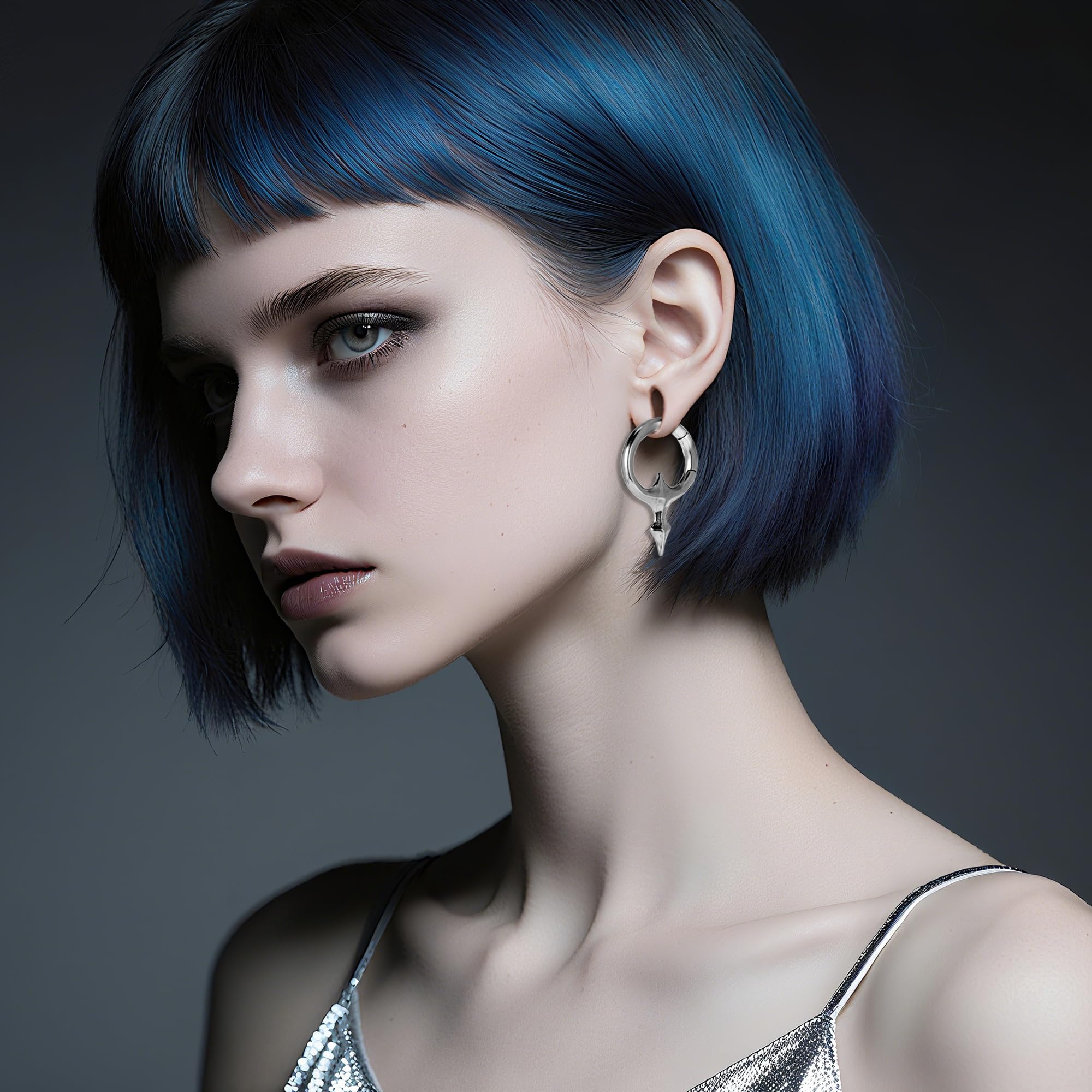 Vankula Peso Lobo Pesi Orecchie ear weights dilatatori in Acciaio inossidabile Cuore lobi piercing espansori Gioielli Uomo Donna 4mm 5mm 6mm 12mm Nero Argento Oro
