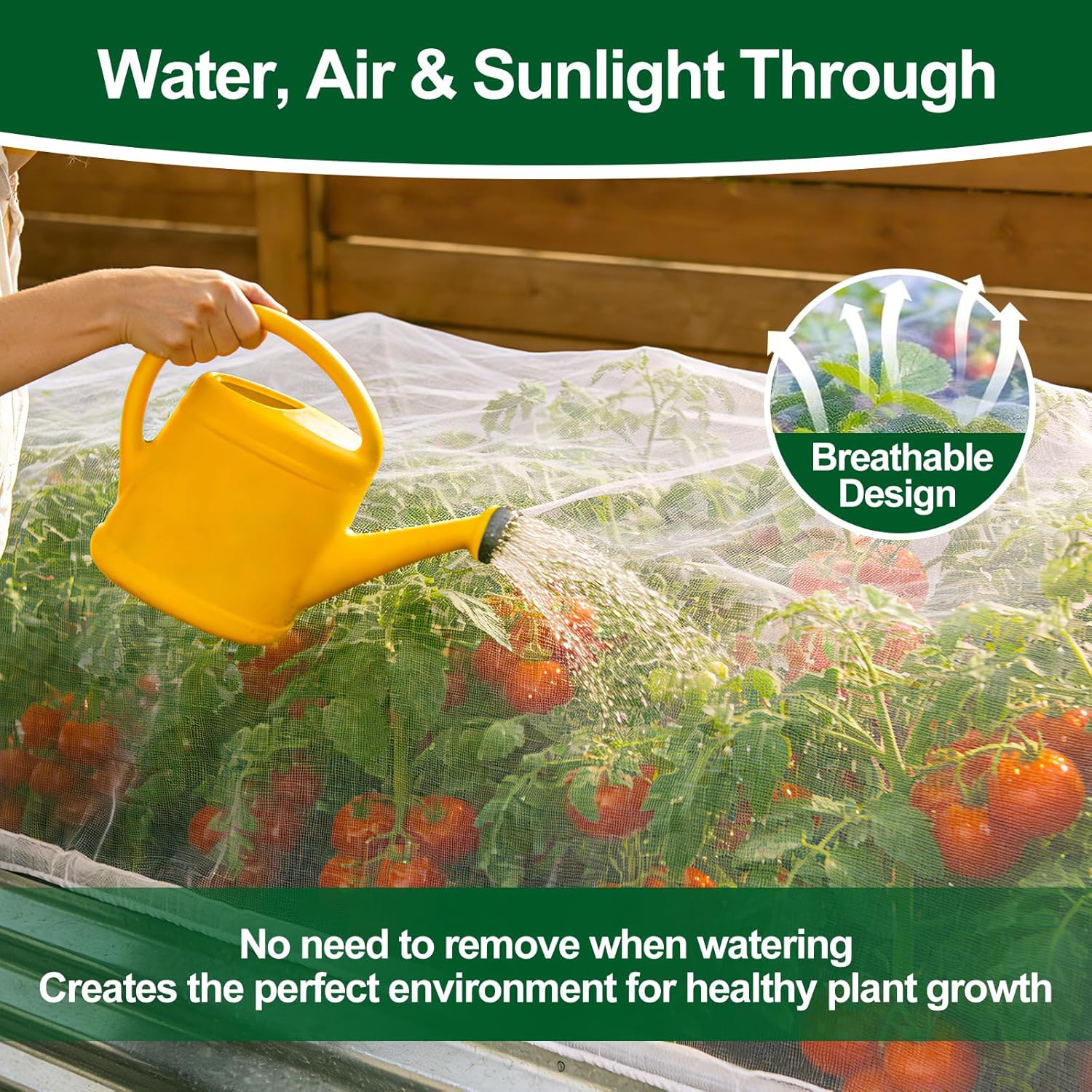 2 Pack Garden Netting for 8x4x1ft Raised Beds, Ultra-Fine Mesh Plant Covers with Drawstring, Bird, Pest & Small Animal Barrier for Vegetables, Fruits & Flowers
